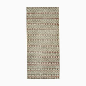 Anatolian Beige Hand Knotted Wool Vintage Rug