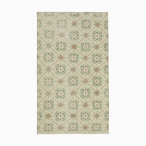 Oriental Beige Hand Knotted Wool Vintage Rug