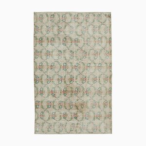 Tapis Oriental Beige Tissé à la Main Vintage en Laine