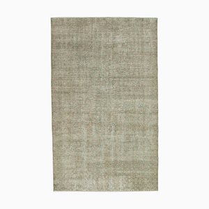 Tapis Oriental Beige Tissé à la Main Vintage en Laine