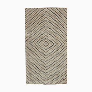 Alfombra anatolia vintage de lana beige hecha a mano