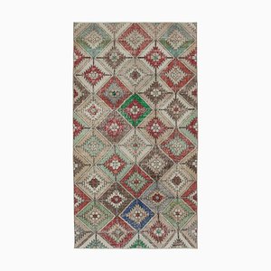 Tapis Vintage Multicolore Anatolien en Laine Fait Main