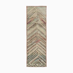 Tapis de Couloir Oriental Multicolore Fait à la Main en Laine