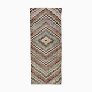 Anatolischer Mehrfarbiger Handgewobener Teppich aus Wolle