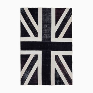 Handgemachter anatolischer Vintage Flaggen-Teppich aus Wolle