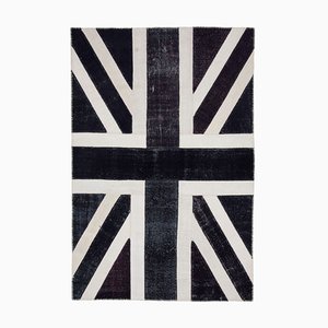 Handgemachter Vintage Flaggen Teppich aus Wolle