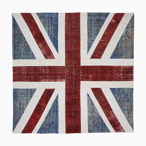 Tapis Flag Vintage Fait Main en Laine Fait Main