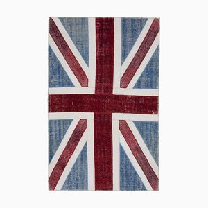 Tapis Flag Fait Main Vintage en Laine