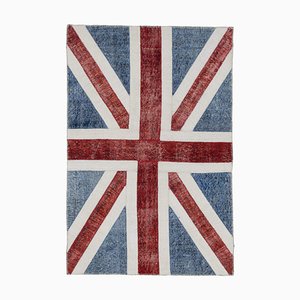 Tapis Flag Vintage Fait Main en Laine Fait Main