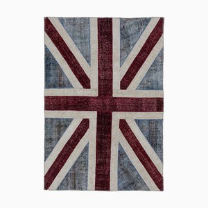 Tapis Flag Fait Main Vintage en Laine