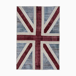 Tapis Flag Vintage Fait Main en Laine Fait Main