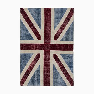 Tapis Flag Fait Main Vintage en Laine