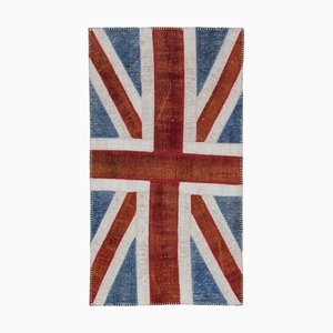 Tapis Flag Fait Main Vintage en Laine