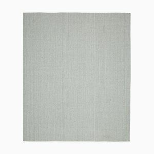 Beiger Handgearbeiteter Flatwave Kilim Teppich aus Wolle