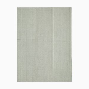 Alfombra Kilim de lana plana beige de lana tejida a mano