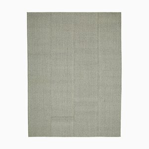 Grey Handmade Wool Flatwave Kilim Carpet