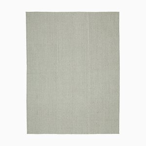 Grey Hand Knotted Wool Flatwave Kilim Carpet