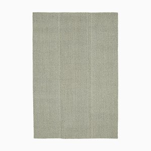 Tappeto Kilim Flatwave di lana fatto a mano grigio