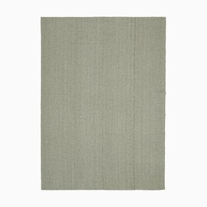 Tapis Kilim Plat Fait Main Gris en Laine