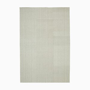 Tapis Kilim Flatwave Beige Tissé Main en Laine