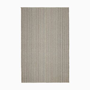 Tapis Kilim Plat Fait Main Gris en Laine