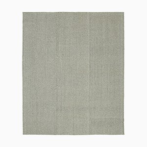 Tapis Kilim Tissé Main en Laine Grise