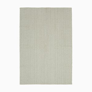 Tapis Kilim Fait à la Main en Laine Beige Beige