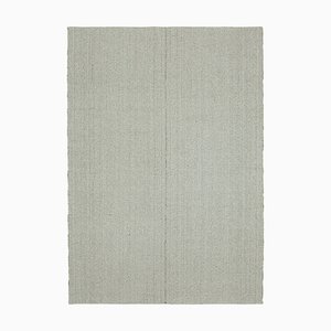 Tapis Kilim Plat Fait Main Gris en Laine