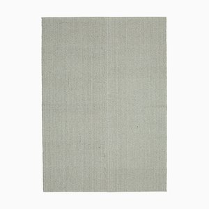 Tappeto Kilim Flatwave in lana intrecciata a mano grigia