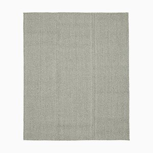 Tappeto Kilim Flatwave di lana fatto a mano grigio