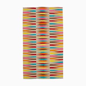 Multicolor Anatolian Handmade Wool Flatwave Kilim Carpet