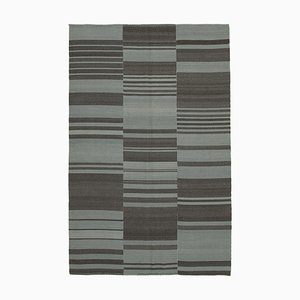 Tappeto Kilim Flatwave grigio fatto a mano