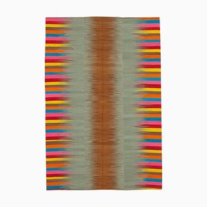 Tapis Kilim Sculpté à la Main Multicolore et Laine Orientale