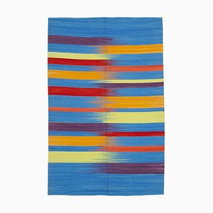 Tapis Kilim Sculpté à la Main Multicolore et Laine Orientale