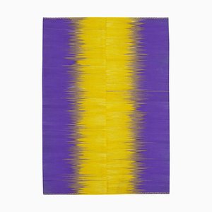 Tappeto Kilim Flatwave viola fatto a mano in lana, Anatolia