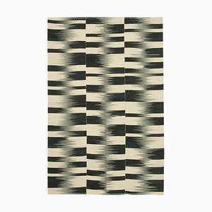 Black Oriental Handmade Wool Flatwave Kilim Carpet