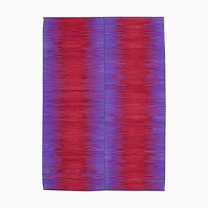 Tappeto Kilim Flatwave in lana viola annodata a mano