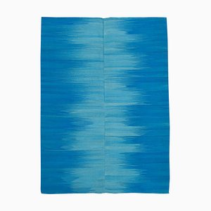 Tapis Kilim Fait Main en Laine Turquoise Fait Main, Turquie