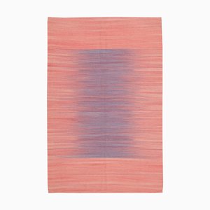 Tapis Kilim Tissé Plat en Laine Fait Main Rose, Turquie