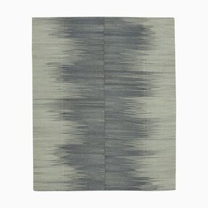 Grey Anatolian Handmade Wool Flatwave Kilim Carpet