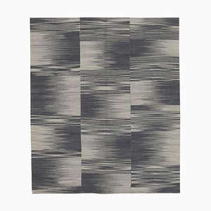 Tappeto Kilim Flatwave grigio annodato a mano in lana