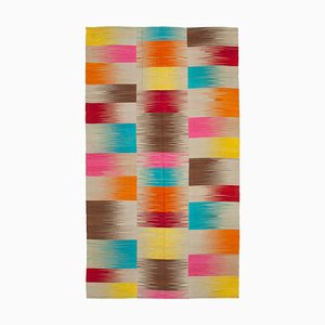 Mehrfarbiger Orientalischer Flatwave Kilim Teppich aus handgewebter Wolle