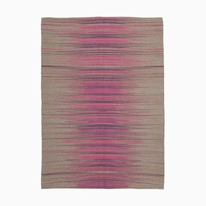 Purple Anatolian Hand Knotted Wool Flatwave Kilim Carpet