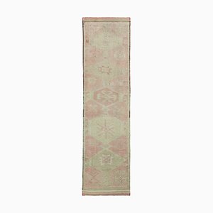 Tapis Runner Vintage Fait à la Main en Beige Turc Beige