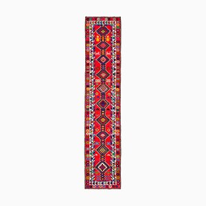 Anatolischer Mehrfarbiger Handgeknüpfter Vintage Teppich aus Wolle