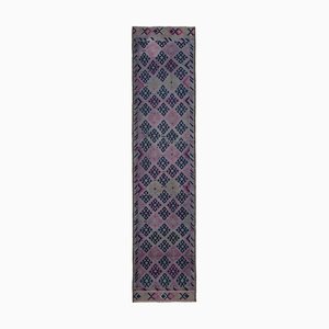 Anatolischer Handgeknüpfter Lila Vintage Teppich aus Wolle