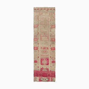 Tapis Runner Vintage Fait à la Main Beige Oriental en Laine