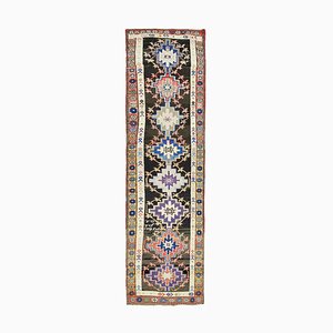 Handmade Wool Turkish Multicolor Vintage Runner Rug