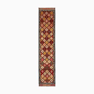 Tapis Runner Vintage Fait Main en Laine Noire