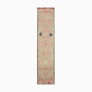 Tapis Runner Vintage Fait à la Main en Beige Turc Beige